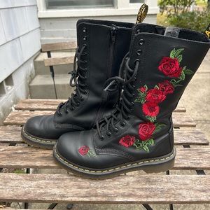 1914 Vonda Dr. Martens Mid Calf Boot Floral Embroidered
